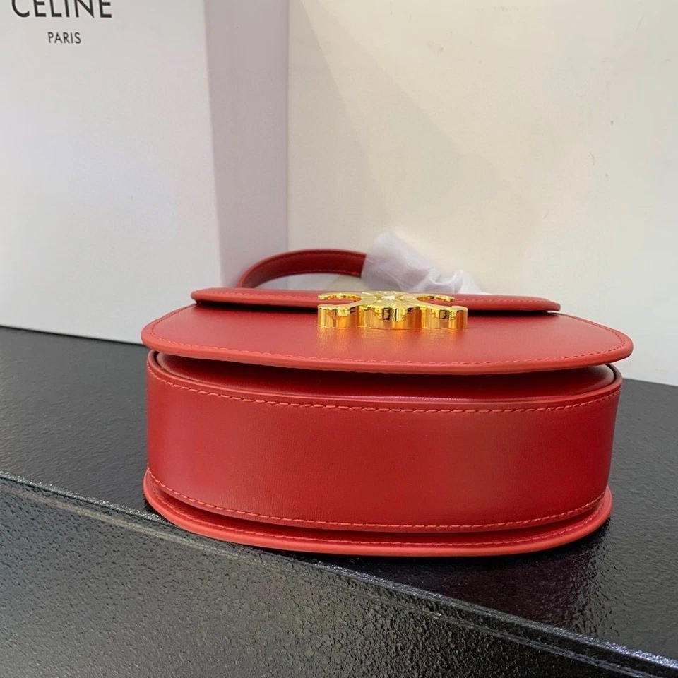 Celine Teen Besace Triomphe 包 – 闪亮牛皮 – 金色 Triomphe 标志 – — 第 1/4 张图片