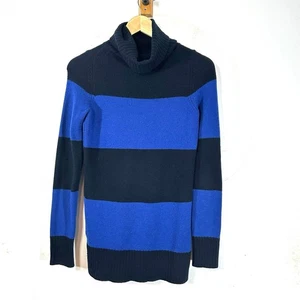 THEORY 100 % Kaschmir blau schwarz gestreifter Rollkragenpullover Damengröße Small - Bild 1 von 7
