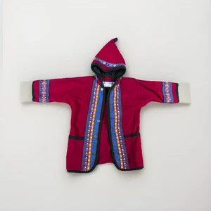 Samii Clothes skandinavischer Wollmantel Kapuze Kinder Gr. 6 bestickt Vintage - Bild 1 von 9