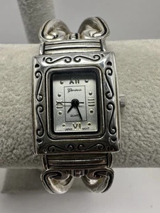 Geneva 5501 Ladies Cuff Watch New Battery 22MM 6.25" Silver Tone K11 - Picture 1 of 8