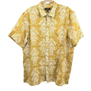 Camisa Club Room de Lino de Lujo para Hombres XXL Medallón Dorado Manga Corta Botón Frontal - Imagen 1 de 12