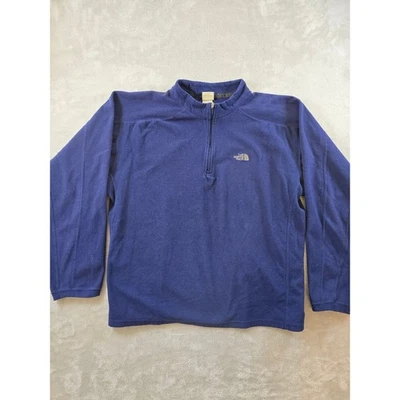 The North Face Sweater Mens L Purple Blue Fleece Pullover 1/4 Quarter Zip *Read - Image 1 of 4