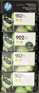 Four New Genuine HP 902XL Yellow In Retail Box (4) Separate Cartridges - Bild 1 von 2