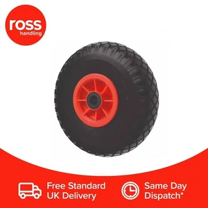Premium 300mm Puncture Proof Wheels Red Polypropylene Centre 120kg Load UK Sell - Picture 1 of 2