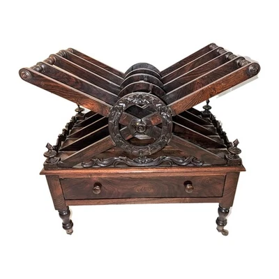 Fine Regency Period 1820s Rosewood Canterbury In Manner of JC Loudon - Image 1 of 4