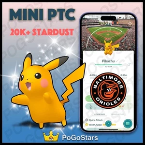 Pokémon PTC Go - Shiny Pikachu MLB Baltimore Orioles✨Special Background✨ - Picture 1 of 1
