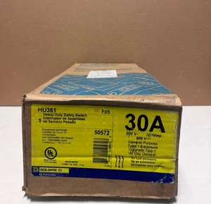 Schneider Electric Square D HU361 Interruttore di sicurezza resistente 30A, 50/60Hz, 600V - Foto 1 di 3