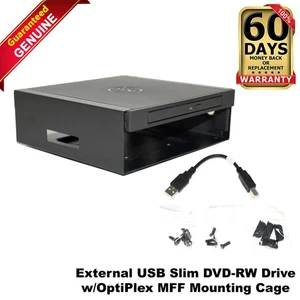 Dell External USB Slim DVD-RW Drive with OptiPlex MFF Mounting Cage CKWTH 91D3N - Picture 1 of 10