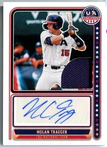 NOLAN TRAEGER 2024 Panini Stars & Stripes 18U Jersey PATCH AUTO 10/10 - Picture 1 of 2