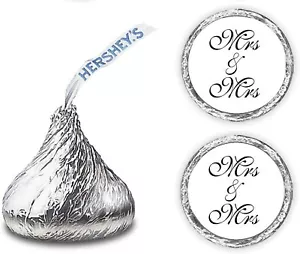 216 pegatinas de boda Mrs & Mrs Hershey Kiss, etiquetas pegatinas DULCES NO INCLUIDOS - Imagen 1 de 3