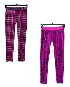 Under Armour Pink Leggings Girls Fitted Activewear Pants Youth M 10-12 - Picture 1 of 5