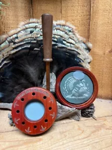 Easy Grip Padauk Double Sided Crystal / lasered Green Slate Friction Turkey Call - Picture 1 of 1