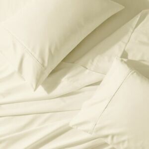Cotton Percale Extra Deep Pocket Sheets Breathable Crispy Soft Bed Sheet Set