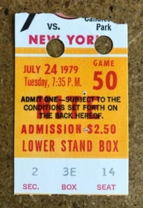 San Francisco Giants 1979 Ticket Stub - 7/24/79 vs NY Mets - Picture 1 of 2
