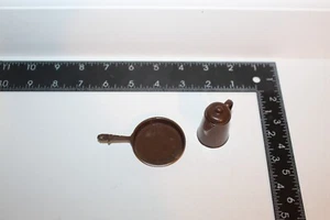 Vintage Marx Johnny West Coffee Pot and Frying Pan Dark Brown Best of the West - Picture 1 of 6