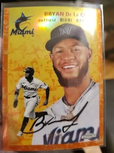 2023 Topps Chrome Platinum Bryan De La Cruz Orange Refractor /25 (20/25) - Picture 1 of 8
