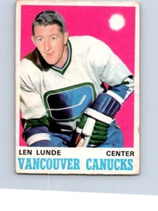 VINTAGE HOCKEY CARD O-PEE-CHEE 1970 VANCOUVER CANUCKS LEN LUNDE NO867 - Picture 1 of 2