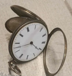 Reloj Bolsillo Plata Antiguo - Imagen 1 de 8