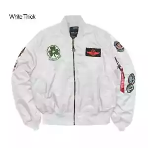 Chaqueta de bombardero de aviador de invierno para hombre trébol de nailon béisbol piloto aéreo abrigo de vuelo - Imagen 1 de 30