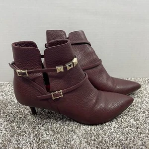 Auténticas botas VALENTINO GARAVANI granate/marrón rock tachuelas talla 38 1/2 8 cuero - Imagen 1 de 10