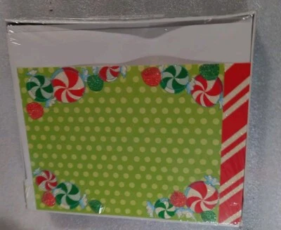 New Christmas PHOTO HOLDER Greeting Cards Frames Peppermint POKADOTS Set 16 Pcs - Image 1 of 4