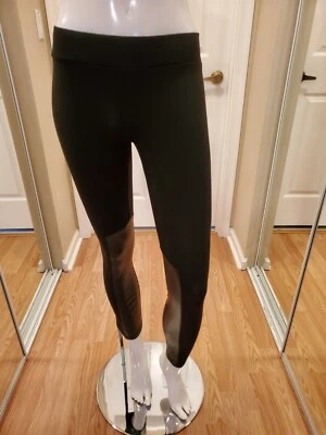 Pantalón legging BCBG Generation talla XS negro con imitación cuero 72% poliéster/24% rayón/4% spandex Foto 1 de 4