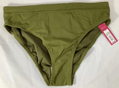 Parte inferior de bikini Xhilaration para mujer talla X verde acanalada cintura alta parte inferior de natación nueva con etiquetas Foto 1 de 4