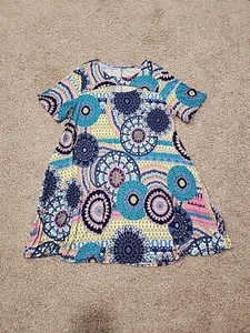 Womens 3XL Colorful, Stretchy, Comfy Geometric Short Sleeve Tunic/dress - Picture 1 of 7