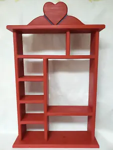 VTG- Country Farmhouse Decor PINE 5 TIER SHELF UNIT- Red- 1980's - Picture 1 of 8