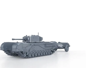 BRITISH WWII KOREA TANK CHURCHILL CROCODILE 1/56 1/72 1/87 1/100 3D PRINTED - Picture 1 of 5