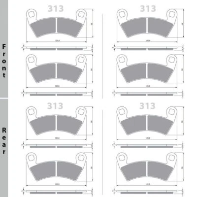 Se adapta a pastillas de freno Polaris Ranger 800 '10-14 DORADASfren 313-x2-313K5-x2 Foto 1 de 3