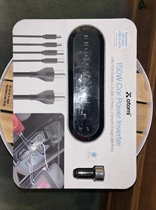 Inversor de alimentación para automóvil Atomi 2x tomacorriente AC 110V, puertos USB-C, puerto de carga USB inteligente - Imagen 1 de 2