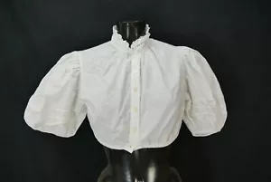 Gr.40 Dirndlbluse weiß Bluse für Dirndl Baumwolle mit Spitze B10477 - Bild 1 von 4