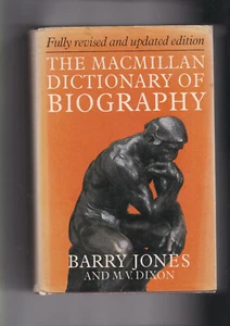 MACMILLAN DICTIONARY OF BIOGRAPHY by BARRY JONES & M V Dixon 1986 Hc Dj Revised - Bild 1 von 4