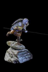 Resin figurine The Chukchi Warrior FarEast. Russian XVII ,gift,painted ,handmade - Picture 1 of 10