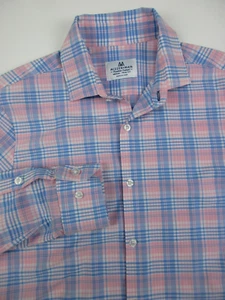 Herren Medium Mizzen + Main Trim Fit LS Hemd pink blau Knopf - Bild 1 von 6