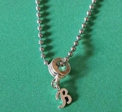 COLLANA  UNISEX ARGENTO TIBETANO CON LETTERA NOME PERSONALIZZABILE   (B10) - Immagine 1 di 2