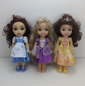 Disney Bundle 3 x Princess Rapunzel Singing Belle Doll Toy 14" - Picture 1 of 19
