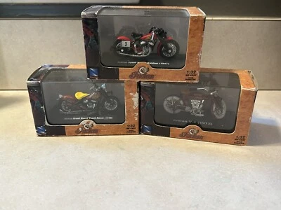 New-Ray Toys Die Cast Indian Motorcycle 1:32 Lot, V-2 1912, Tracker Racer, Scout - Image 1 of 4