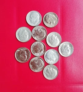 LOTTO 1 DIME ROOSEVELT  ANNI 1968 '69 '70 '71 '73 '74 '81  ZECCHE D-P-S - Picture 1 of 2