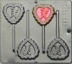 NEW 4 Cavity HEART with CUPID Chocolate Candy Fondant Plaster Clay Lolly Mold