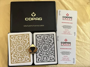 Copag Plastic Playing Cards Storage Case Black And Gold complete set Brazil - Picture 1 of 10