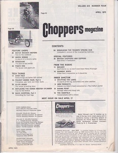 Revista Choppers vintage abril 1973 incl. Bicicleta personalizada B&O Motor Mouse - Imagen 1 de 2