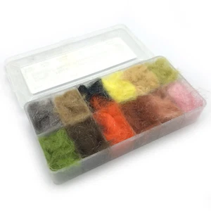 DISPENSER DOPPIAGGIO HARE-TRON - Materiale Hareline Dubbin Fly Tying Dub 12 colori! - Foto 1 di 4