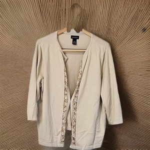 Excellent Lane Bryant Cardigan Sweater Beige Size 18/20 - Picture 1 of 8