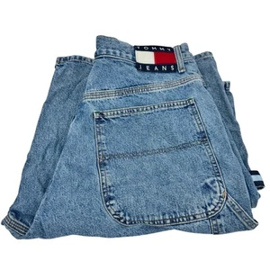 Tommy Hilfiger pantaloncino jeans uomo 34 (34x13 REALE) blu denim rilassato vintage - Foto 1 di 15