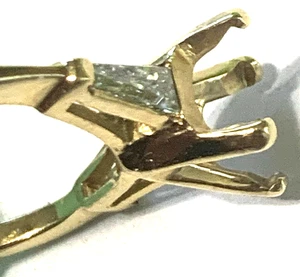 14 Karat Gold natürlicher Baguettes Diamant Ehering 0,70 Karat gebraucht - sehr guter Zustand - Bild 1 von 20