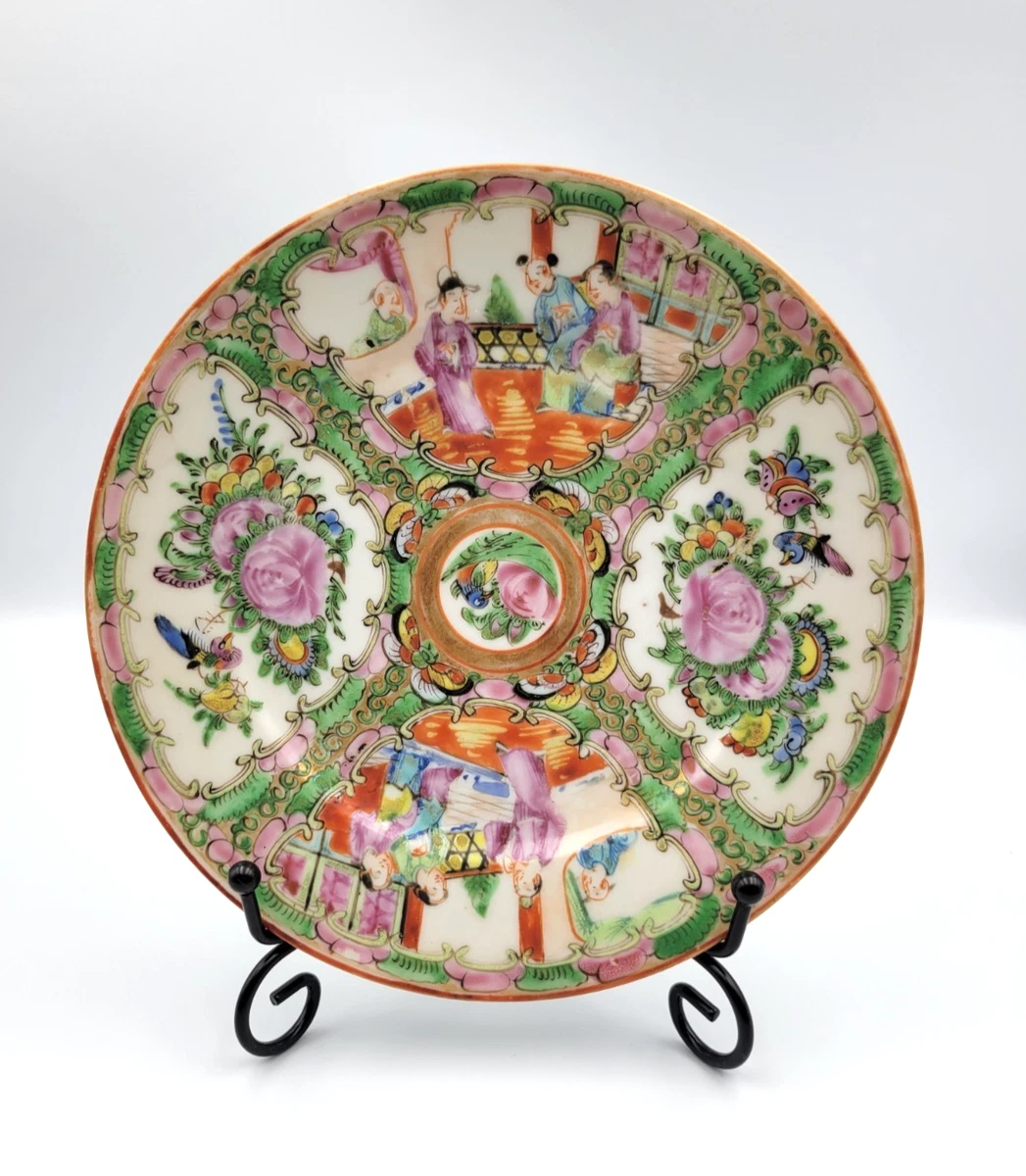 アンティーク　チャイナ　ローズメダリオン ２枚　Chinese Rose アンティーク チャイナ ローズメダリオン 2枚 Chinese Rose