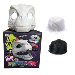 Hard Plastic Fursuit Dinosaur Mask with Fur,DIY Velociraptor Mask with Sounds - Picture 1 of 8