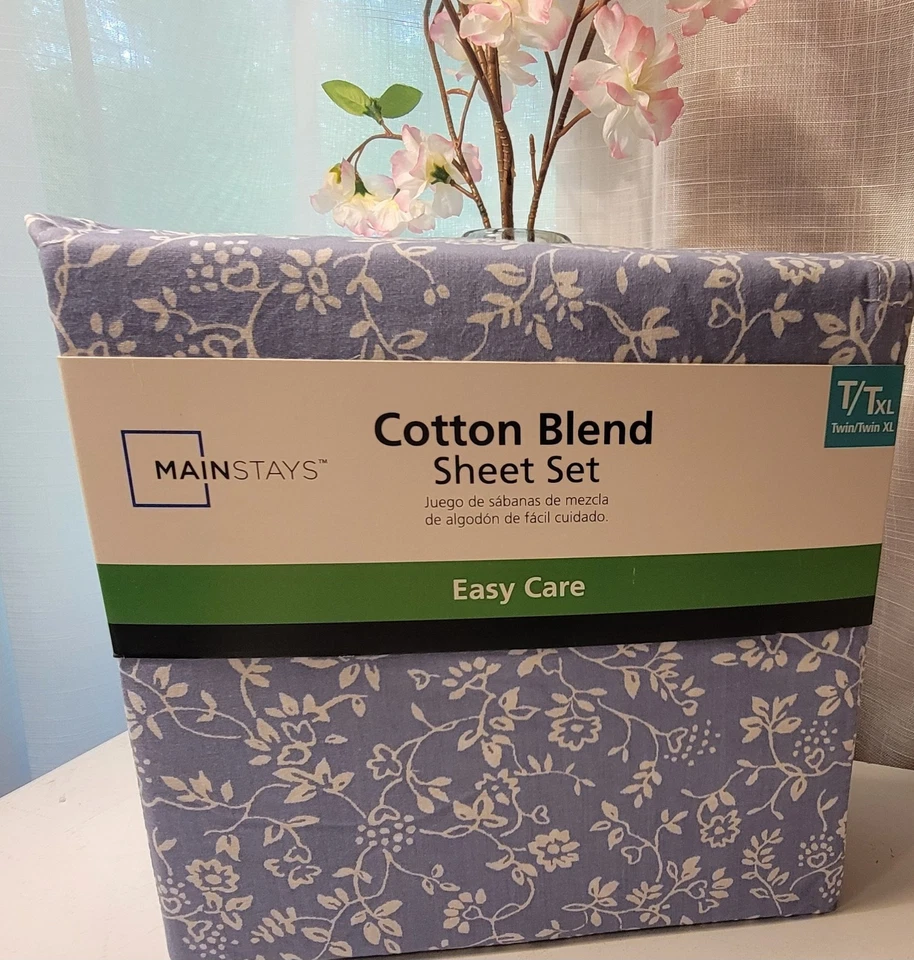 Mainstays,Twin /Twin XL 300 Thread Count, Cotton Blend, Percale, Easy Care,  - Image 1 of 4